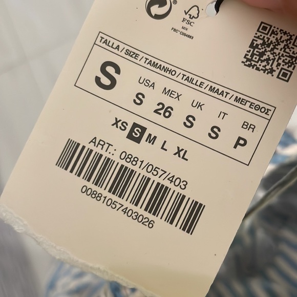 Zara TRF Blue White Striped Tank Top - Picture 3 of 3